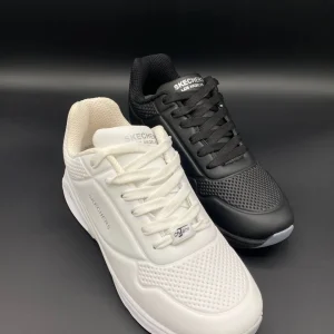 کتونی اسکیچرز مدل ۷۱۰ چرم تام زنانه ومردانه(کاپلی) سفید و مشکی